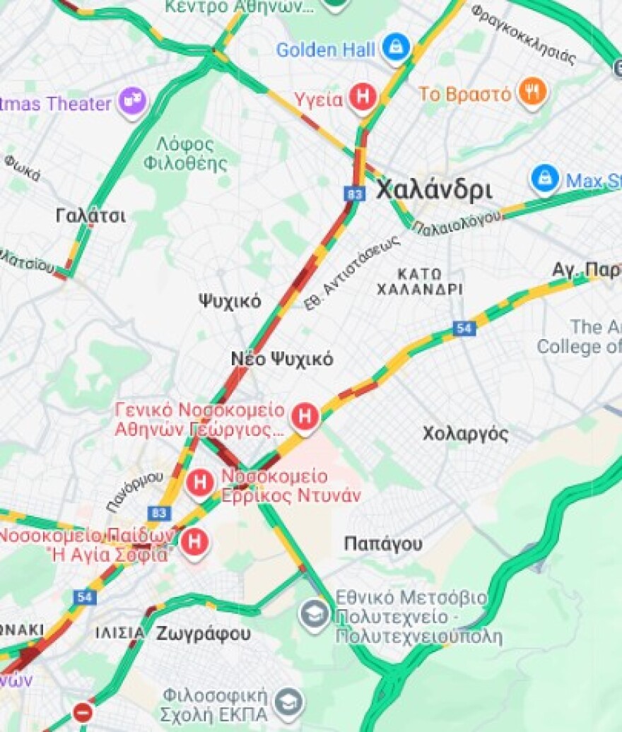Μποτιλιάρισμα στη λεωφόρο Κηφισού από την Καλυφτάκη μέχρι το Αιγάλεω - Σύγκρουση οχημάτων στο ύψος της λεωφόρου Αθηνών