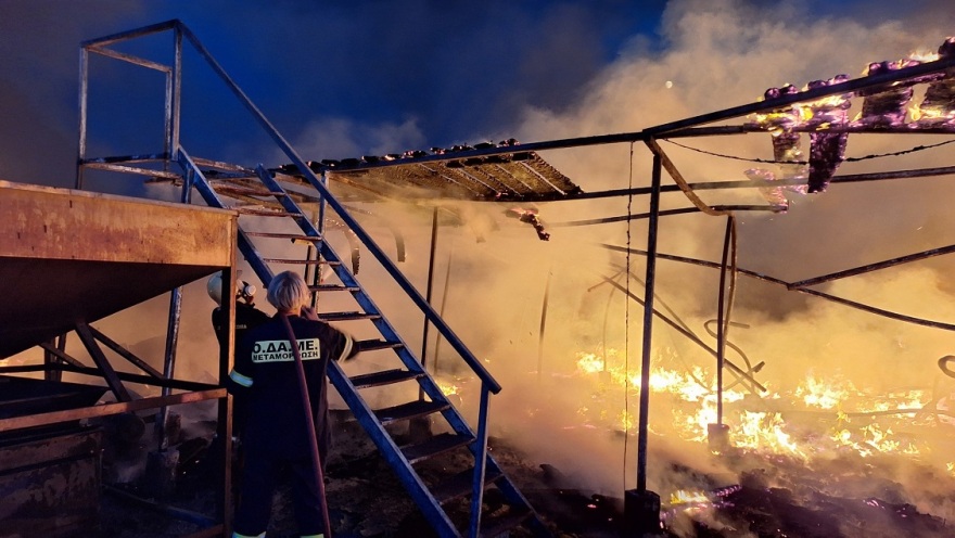 Φωτιά σε ελαιοτριβείο στην Ορμύλια Χαλκιδικής