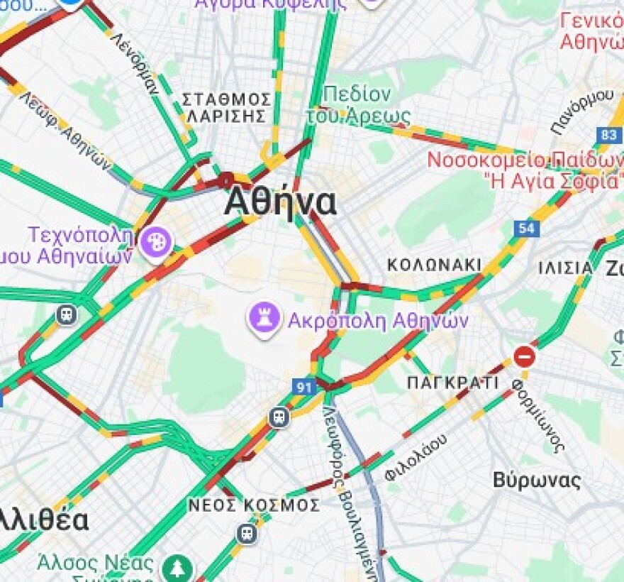 Στο "κόκκινο" οι δρόμοι: Μποτιλιάρισμα σε Κηφισό, Αττική Οδό, Κηφισίας και λεωφόρο Αθηνών 10 Στο κόκκινο Κηφισός, Αττική Οδός, Κηφισίας και λεωφόρος Αθηνών - Μποτιλιάρισμα στο κέντρο της Αθήνας