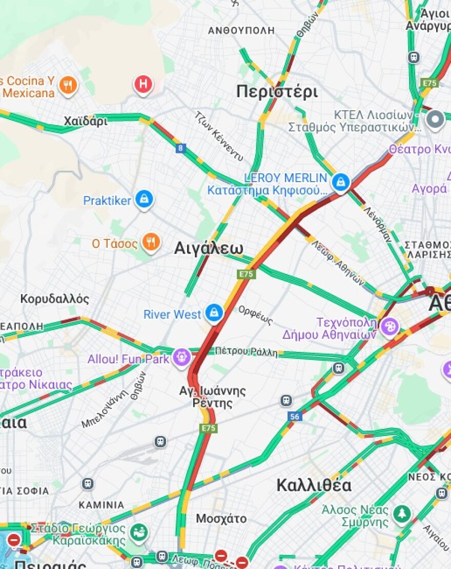 Στο "κόκκινο" οι δρόμοι: Μποτιλιάρισμα σε Κηφισό, Αττική Οδό, Κηφισίας και λεωφόρο Αθηνών 7 Στο κόκκινο Κηφισός, Αττική Οδός, Κηφισίας και λεωφόρος Αθηνών - Μποτιλιάρισμα στο κέντρο της Αθήνας