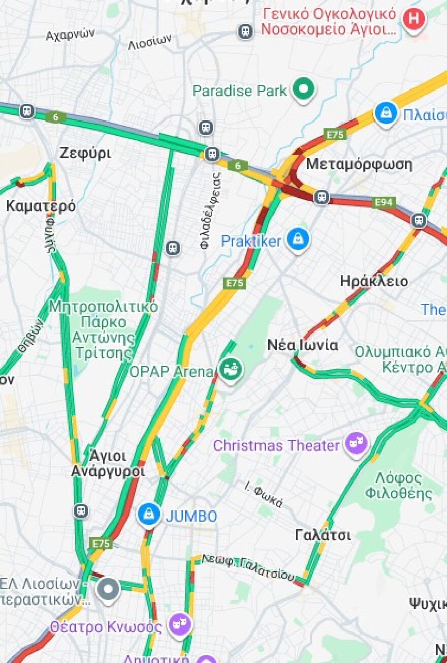 Στο "κόκκινο" οι δρόμοι: Μποτιλιάρισμα σε Κηφισό, Αττική Οδό, Κηφισίας και λεωφόρο Αθηνών 6 Στο κόκκινο Κηφισός, Αττική Οδός, Κηφισίας και λεωφόρος Αθηνών - Μποτιλιάρισμα στο κέντρο της Αθήνας