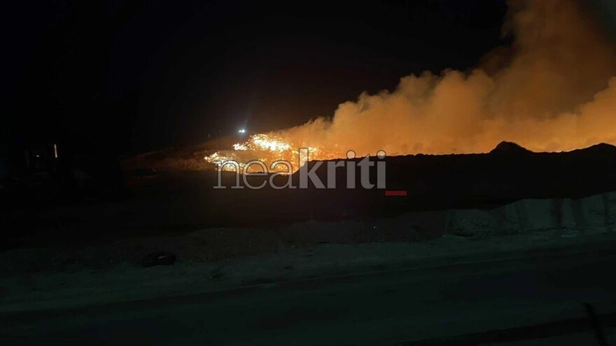 Φωτιά κοντά σε εργοστάσιο ανακύκλωσης στα Χανιά