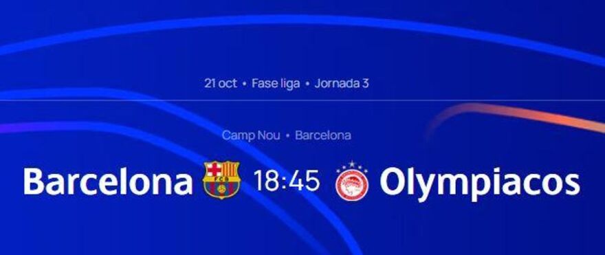Champions League: Ολυμπιακός: Στο Καμπ Νου ο αγώνας με την Μπαρτσελόνα!