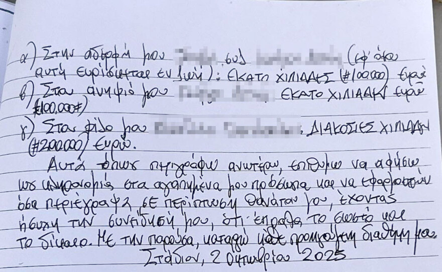 Η διαθήκη του 68χρονου ιδιοκτήτη κάμπινγκ που δολοφονήθηκε στη Φοινικούντα - Οι κληρονόμοι και οι όροι για την περιουσία του