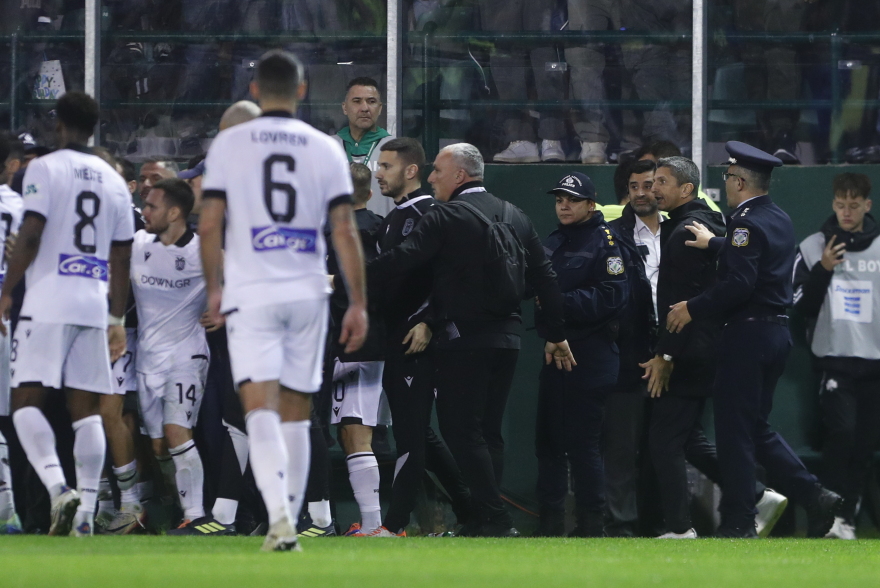 Παναθηναϊκός - ΠΑΟΚ: Ένταση με Μλαντένοβιτς - Μπιάνκο, έτρεξε να ηρεμήσει τα πνεύματα και ο Λουτσέσκου - Βίντεο, φωτογραφίες 
