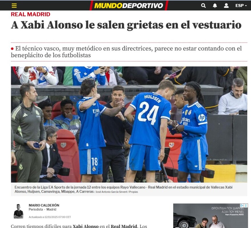 Ρεάλ Μαδρίτης: Ο Τσάμπι Αλόνσο χάνει το αποδυτήρια και έχει πέντε βεντέτες απέναντι του