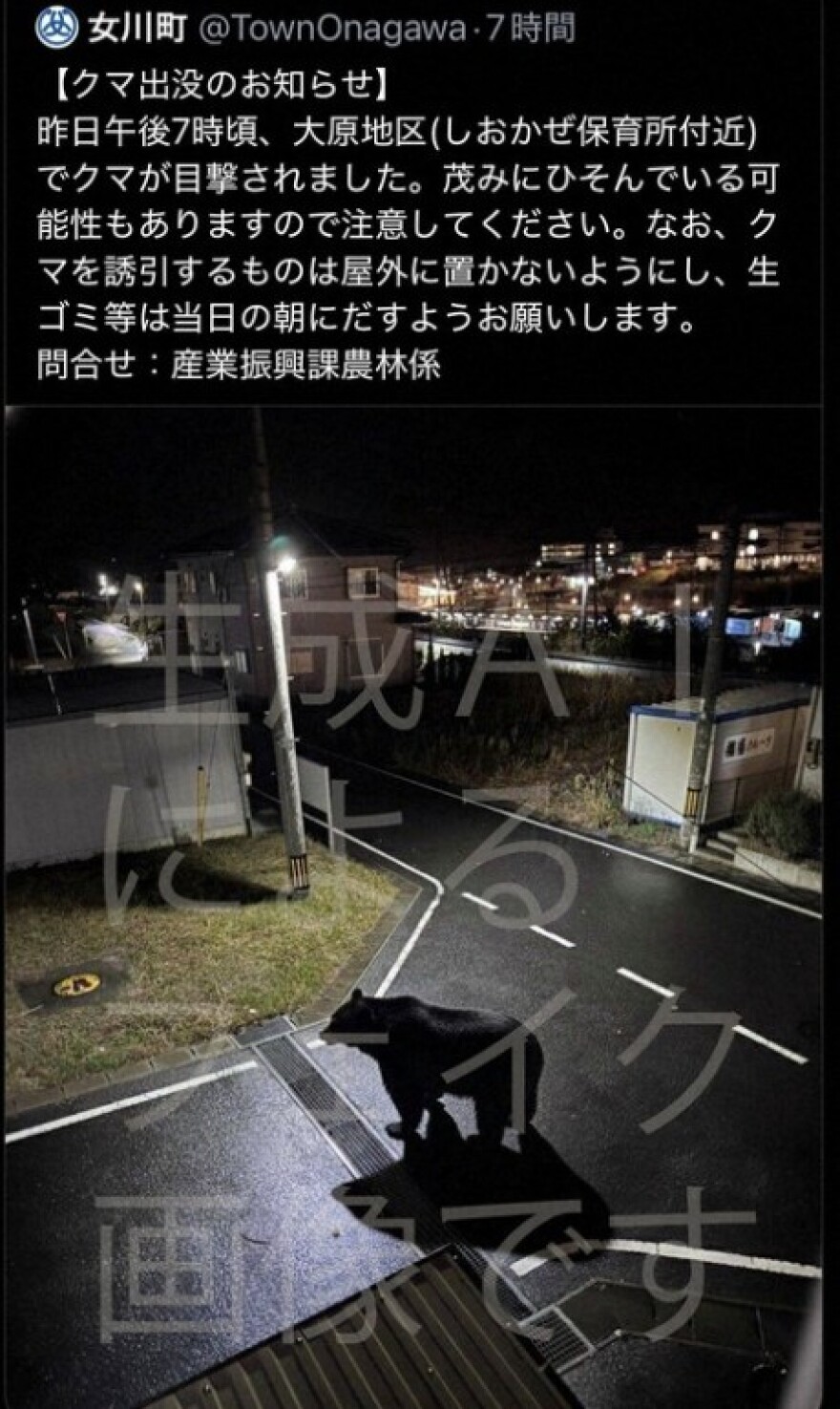 Ιαπωνική πόλη απέσυρε ανάρτηση για εμφάνιση αρκούδας λόγω εικόνας που είχε δημιουργηθεί μέσω ΑΙ