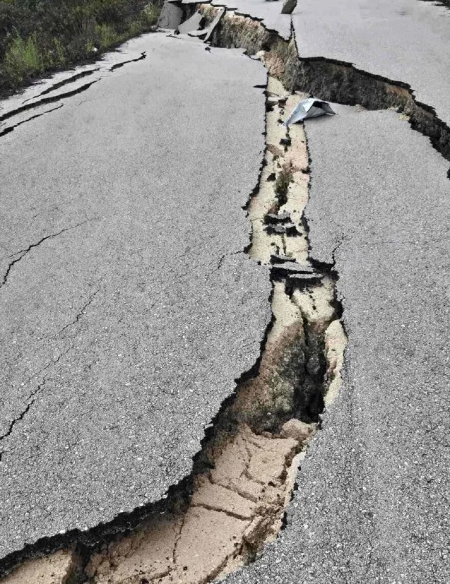 Κατέρρευσε τμήμα του δρόμου στον Άγιο Ανδρέα Δωδώνης από την κακοκαιρία