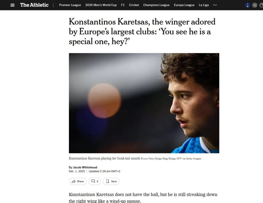 Καρέτσας: «Η καρδιά μου επέλεξε την Ελλάδα - Είτε φέτος, είτε του χρόνου θα πάρω μεταγραφή»