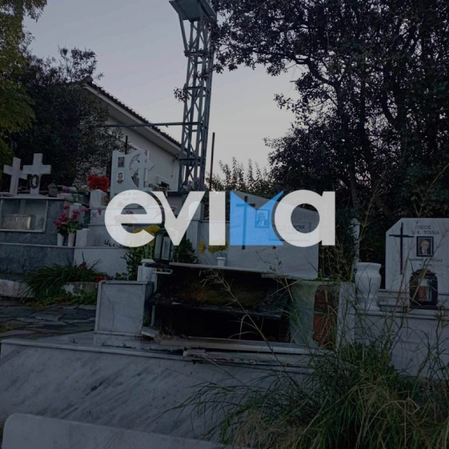 Εικόνες καταστροφής σε νεκροταφείο στην Εύβοια από την κακοκαιρία, δείτε φωτογραφίες