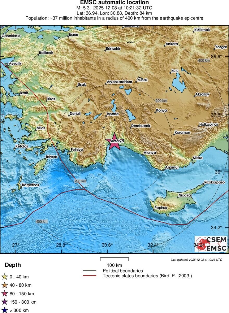 Σεισμός 5,1 Ρίχτερ στην Αττάλεια