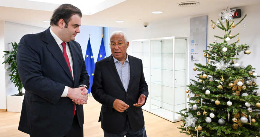 Συνάντηση του Κυριάκου Πιερρακάκη με τον Πρόεδρο του Ευρωπαϊκού Συμβουλίου Αντόνιο Κόστα