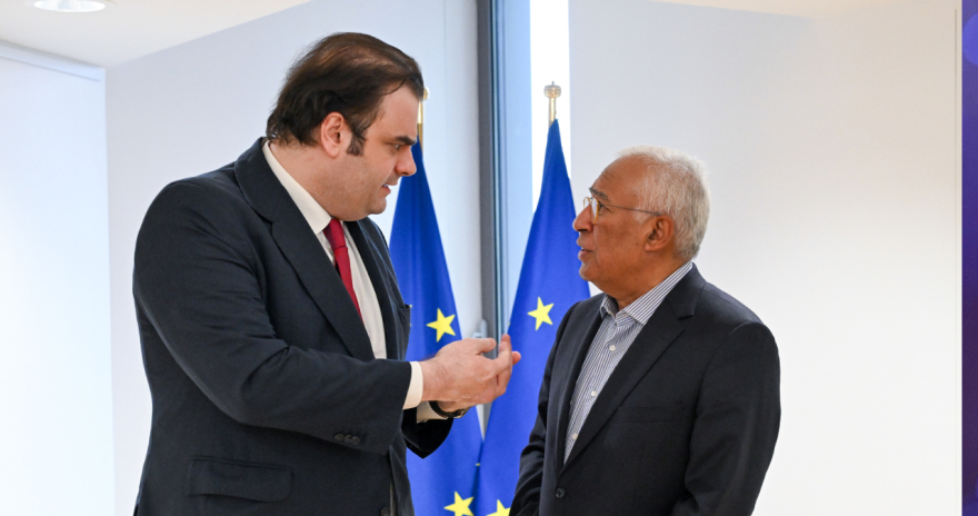Συνάντηση του Κυριάκου Πιερρακάκη με τον Πρόεδρο του Ευρωπαϊκού Συμβουλίου Αντόνιο Κόστα