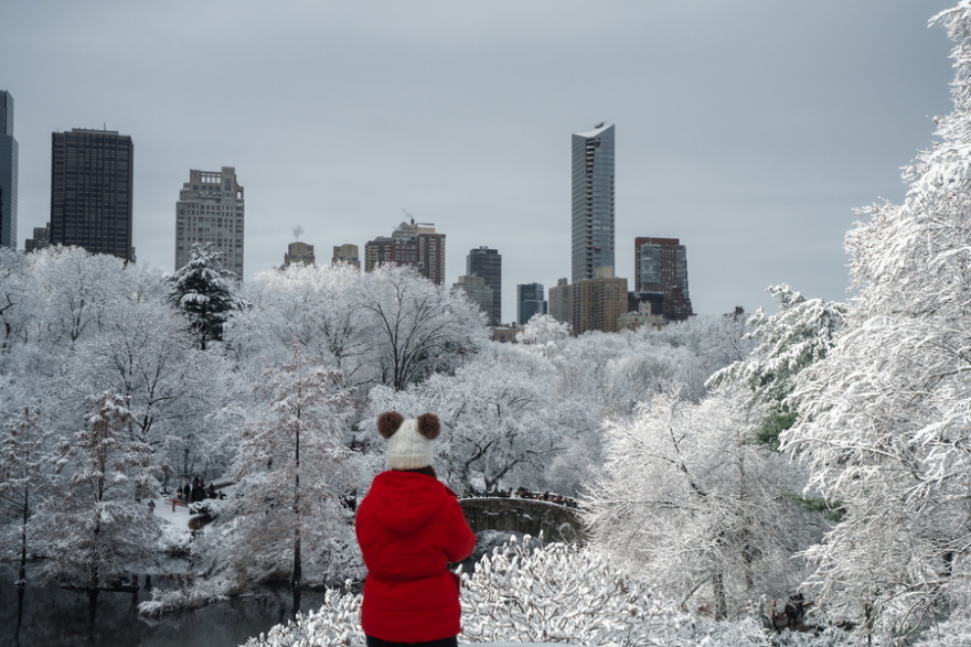 H Νέα Υόρκη ντύθηκε στα λευκά: Βίντεο και φωτογραφίες από το χιονισμένο Central Park