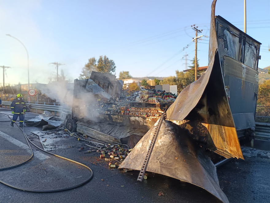 Φωτιά σε φορτηγό στα διόδια Αφιδνών: Από δύο λωρίδες η κυκλοφορία, δείτε βίντεο και φωτογραφίες