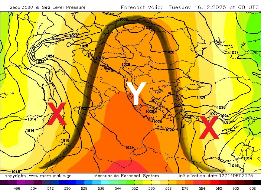 Καιρός του «ωμέγα εμποδιστή» μέχρι την Παρασκευή γράφει ο Μαρουσάκης, τι θα ακολουθήσει για τα Χριστούγεννα