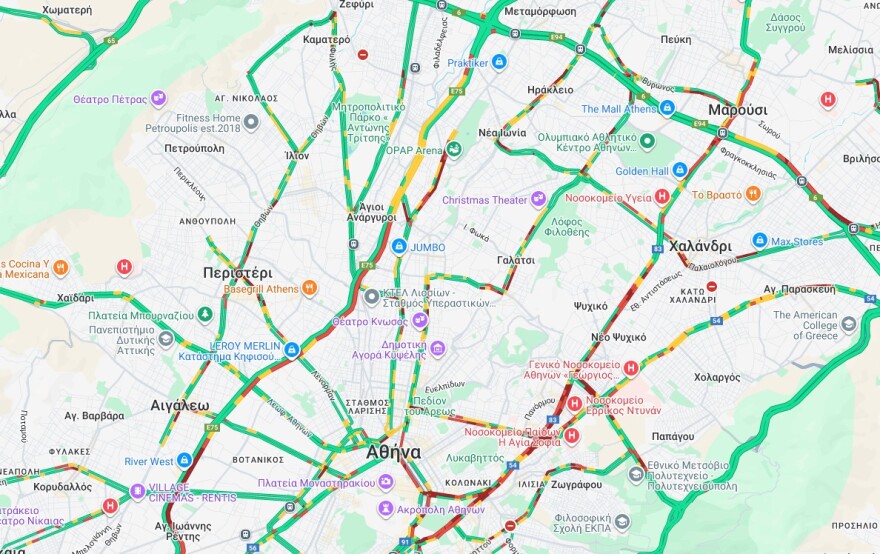 Μποτιλιάρισμα στον Κηφισό, στο «κόκκινο» Κηφισίας και Μεσογείων