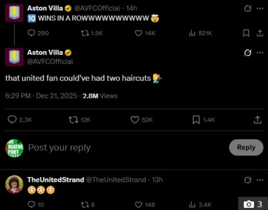 Το απίστευτο τρολάρισμα της Άστον Βίλα σε οπαδό της Μάντσεστερ Γιουνάιτεντ