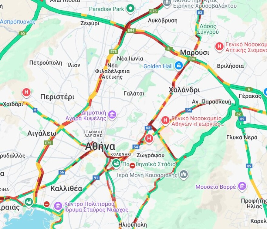 Κίνηση στους δρόμους: Μποτιλιάρισμα σε Κηφισό στους δρόμους του κέντρου - Καθυστερήσεις και στην Αττική Οδό