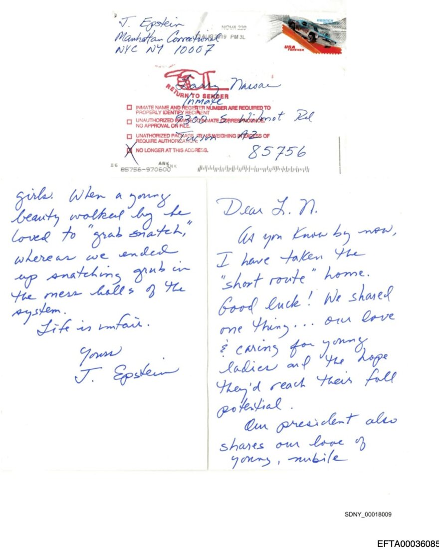 Ψεύτικη η επιστολή του Έπσταϊν στον Νάσαρ, υποστηρίζει το αμερικανικό υπουργείο Δικαιοσύνης
