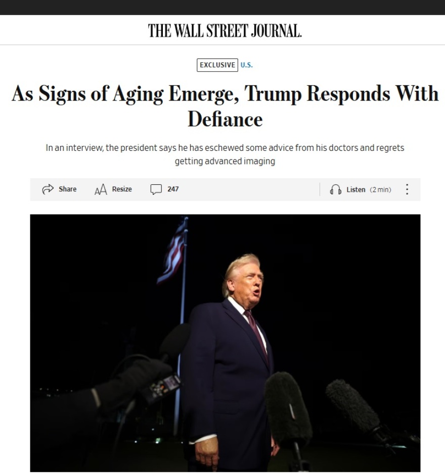 Η κόντρα με τους γιατρούς, η «αγάπη» για την ασπιρίνη και τα McDonald's: Ο Τραμπ μίλησε για τις συνήθειές του στη Wall Street Journal