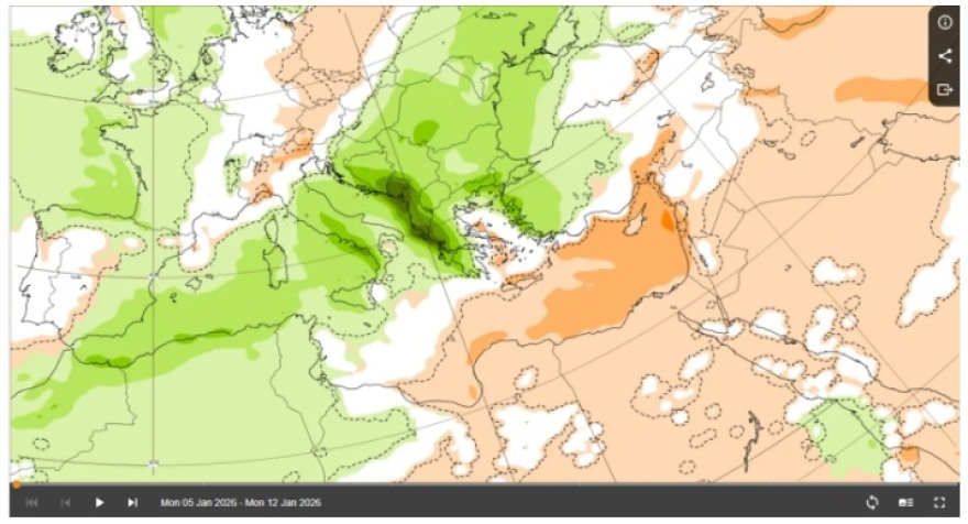 Κολυδάς: Ήπιο και χωρίς ακραία χειμερινά χαρακτηριστικά το πρώτο μισό του Ιανουαρίου στη χώρα, δείτε χάρτες
