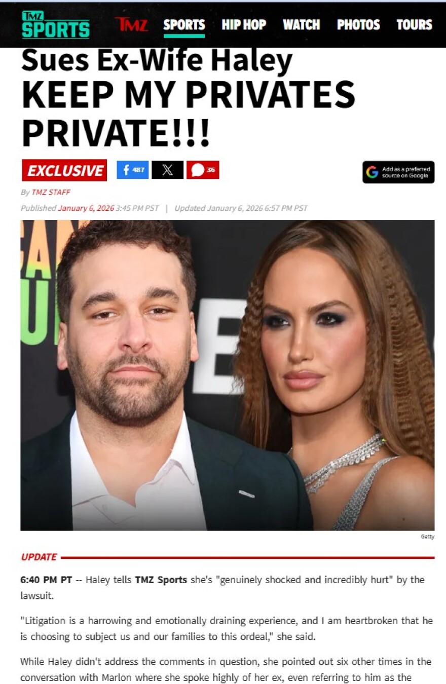 Η Χέιλι Μπέιλι δήλωσε δημόσια ότι χώρισε με παλαίμαχο σταρ του NFL λόγω του... μεγέθους του μορίου του, τώρα εκείνος την μηνύει