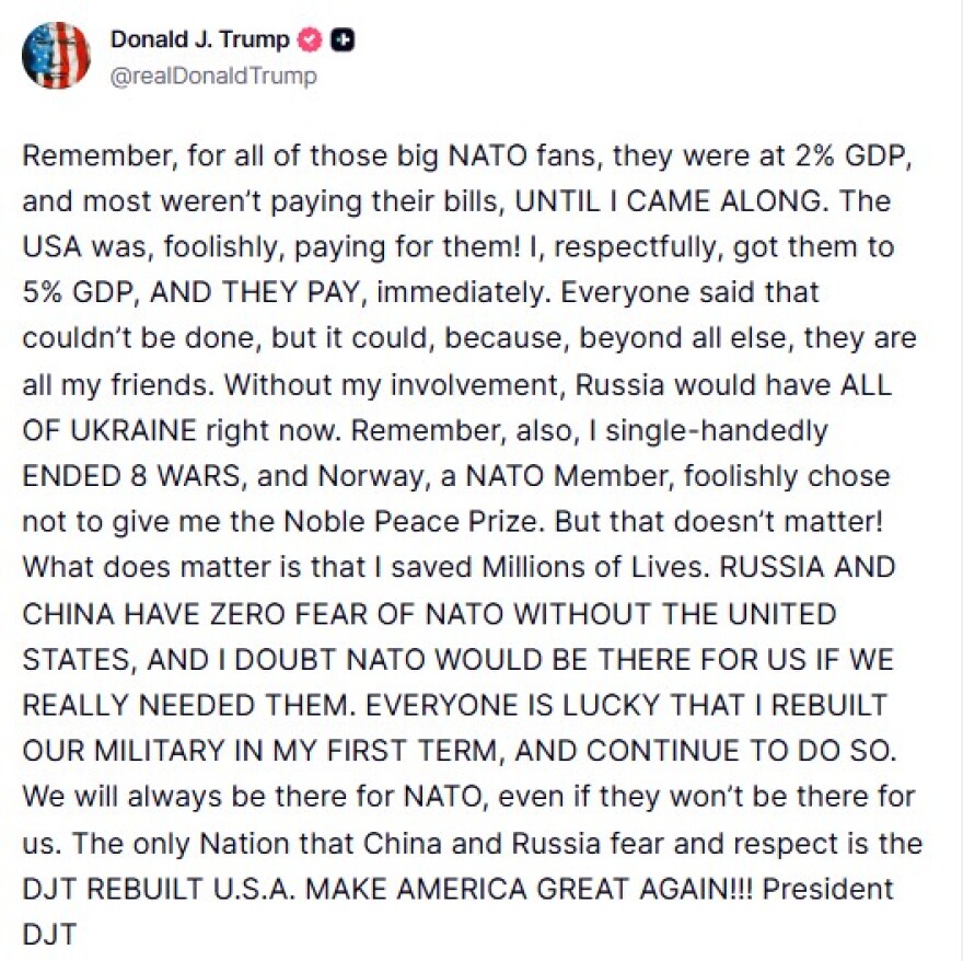 Τραμπ: Χωρίς την εμπλοκή μου η Ρωσία θα είχε καταλάβει ολόκληρη την Ουκρανία, μόνος μου έβαλα τέλος σε 8 πολέμους