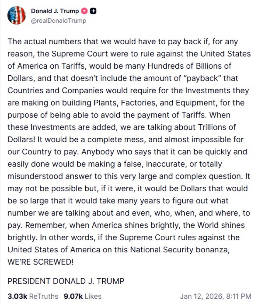 «Την πατήσαμε» αν κριθούν αντισυνταγματικοί οι δασμοί, προειδοποιεί ο Τραμπ