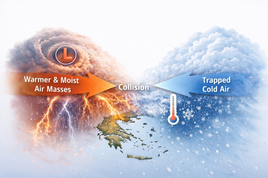 Αγριεύει ο καιρός από Τρίτη με καταιγίδες και πυκνές χιονοπτώσεις: Η ανάλυση Καλλιάνου και το βίντεο Κολυδά, τι θα συμβεί στην Αττική