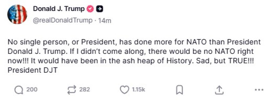 Το ΝΑΤΟ θα είχε καταλήξει στις στάχτες της Ιστορίας αν δεν ήμουν εγώ, λέει ο Τραμπ