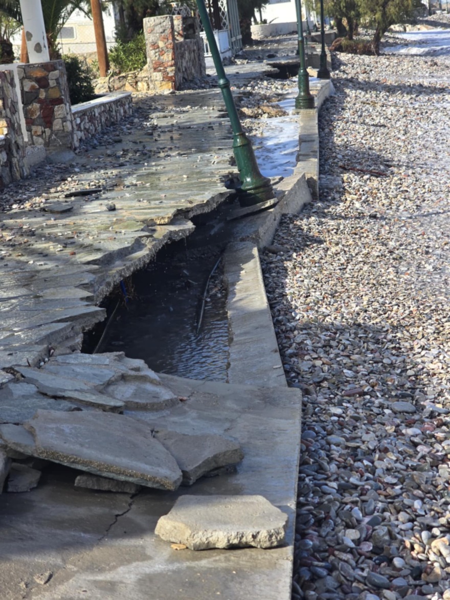 Σε κατάσταση έκτακτης ανάγκης η Τήλος, καταστροφές από την κακοκαιρία, δείτε φωτογραφίες