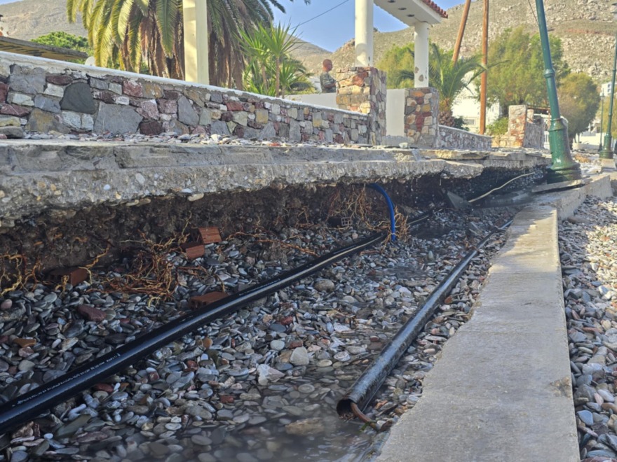 Σε κατάσταση έκτακτης ανάγκης η Τήλος, καταστροφές από την κακοκαιρία, δείτε φωτογραφίες