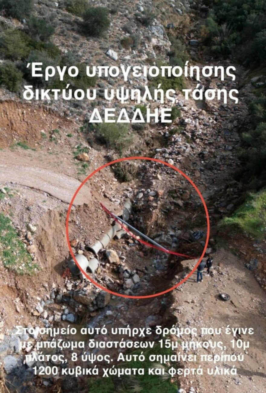 Τα έργα υπογειοποίησης καλωδίων στον Υμηττό καταγγέλλει ο δήμαρχος Γλυφάδας ως κύρια αιτία για τις καταστροφές από την πρόσφατη κακοκαιρία 