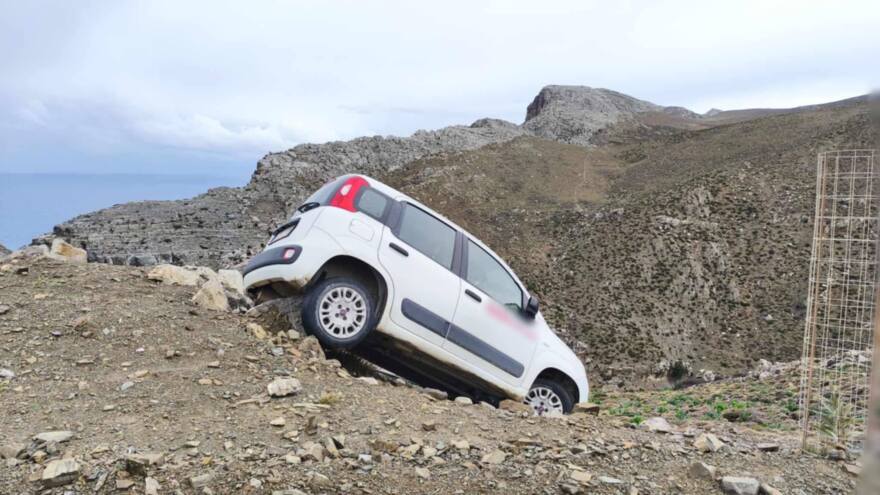 Άγιο είχε οδηγός στο Ηράκλειο, όταν το αυτοκίνητο του έφυγε προς τον γκρεμό 