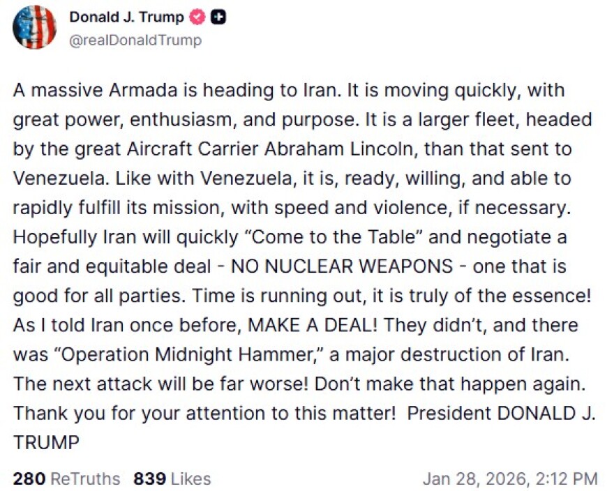 Τραμπ: Μεγάλη αμερικανική ναυτική δύναμη κινείται προς το Ιράν, ελπίζουμε η Τεχεράνη να έρθει στο τραπέζι των διαπραγματεύσεων 