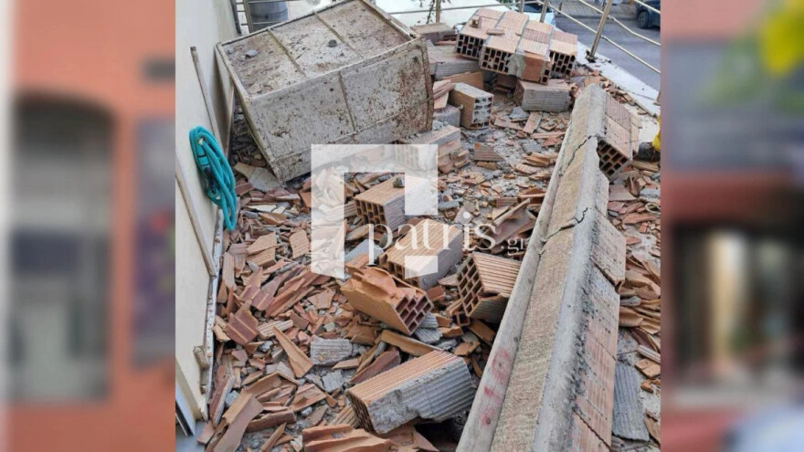 Πνίγεται από την αφρικανική σκόνη το Ηράκλειο, έπεσε τοίχος από τους θυελλώδεις ανέμους, δείτε φωτογραφίες 