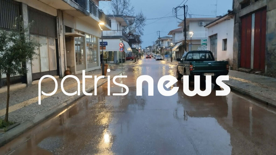 Η κακοκαιρία Kristin χτύπησε την Ηλεία: Δρόμοι στη Βάρδα έγιναν ποτάμια, δείτε φωτογραφίες