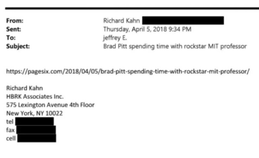 Ο Μπραντ Πιτ είχε καλέσει τον Τζέφρι Έπσταϊν σε προβολή ταινίας του πέντε χρόνια μετά την καταδίκη του παιδόφιλου