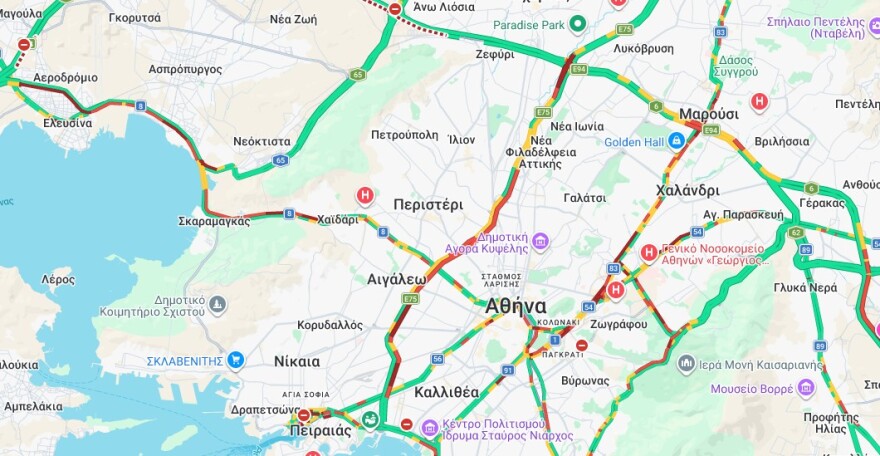 Κίνηση στους δρόμους: Ουρές χιλιομέτρων από Χαϊδάρι έως Ασπρόπυργο, με χαμηλές ταχύτητες σε Κηφισό και Κηφισίας