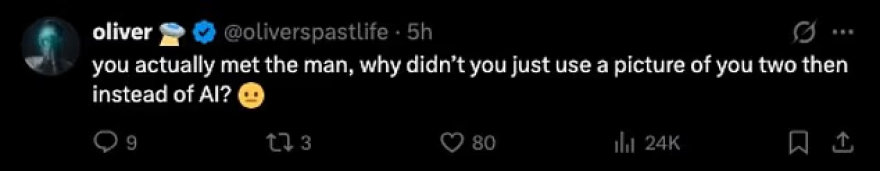 Η Νίκι Μινάζ ανέβασε φωτογραφίες AI με τον Ντόναλντ Τραμπ φορώντας ασορτί ροζ ρούχα και προκάλεσε αντιδράσεις