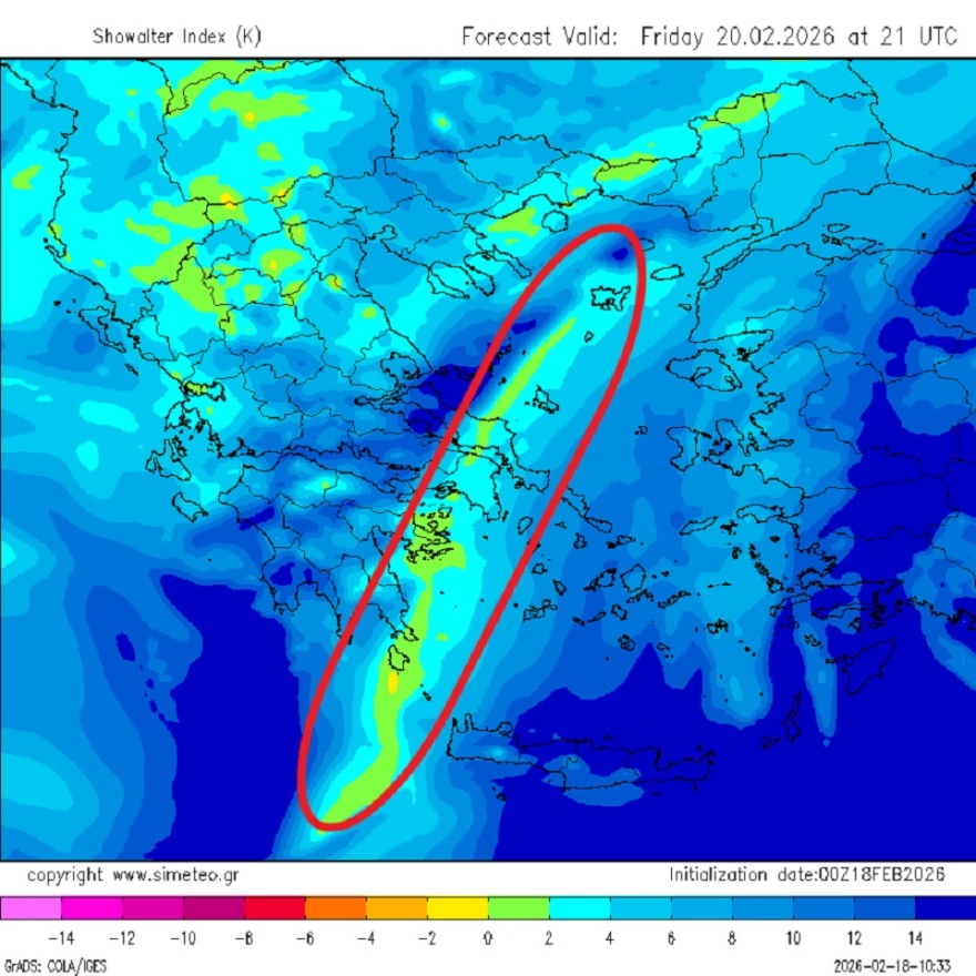 Κακοκαιρία με πιθανή «γραμμή λαίλαπας» προβλέπει ο Καλλιάνος, επηρεάζεται και η Αττική, δείτε χάρτες