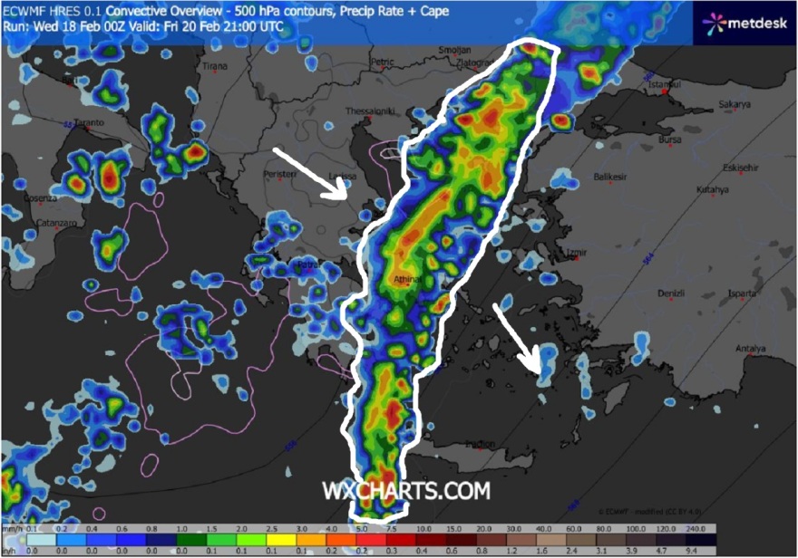 Κακοκαιρία με πιθανή «γραμμή λαίλαπας» προβλέπει ο Καλλιάνος, επηρεάζεται και η Αττική, δείτε χάρτες