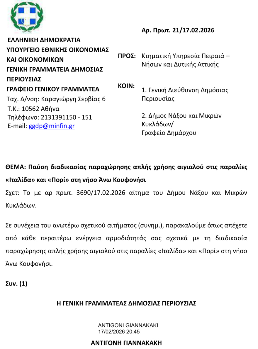 Κουφονήσια: Στοπ στις καντίνες και τις ξαπλώστρες με παρέμβαση Πιερρακάκη