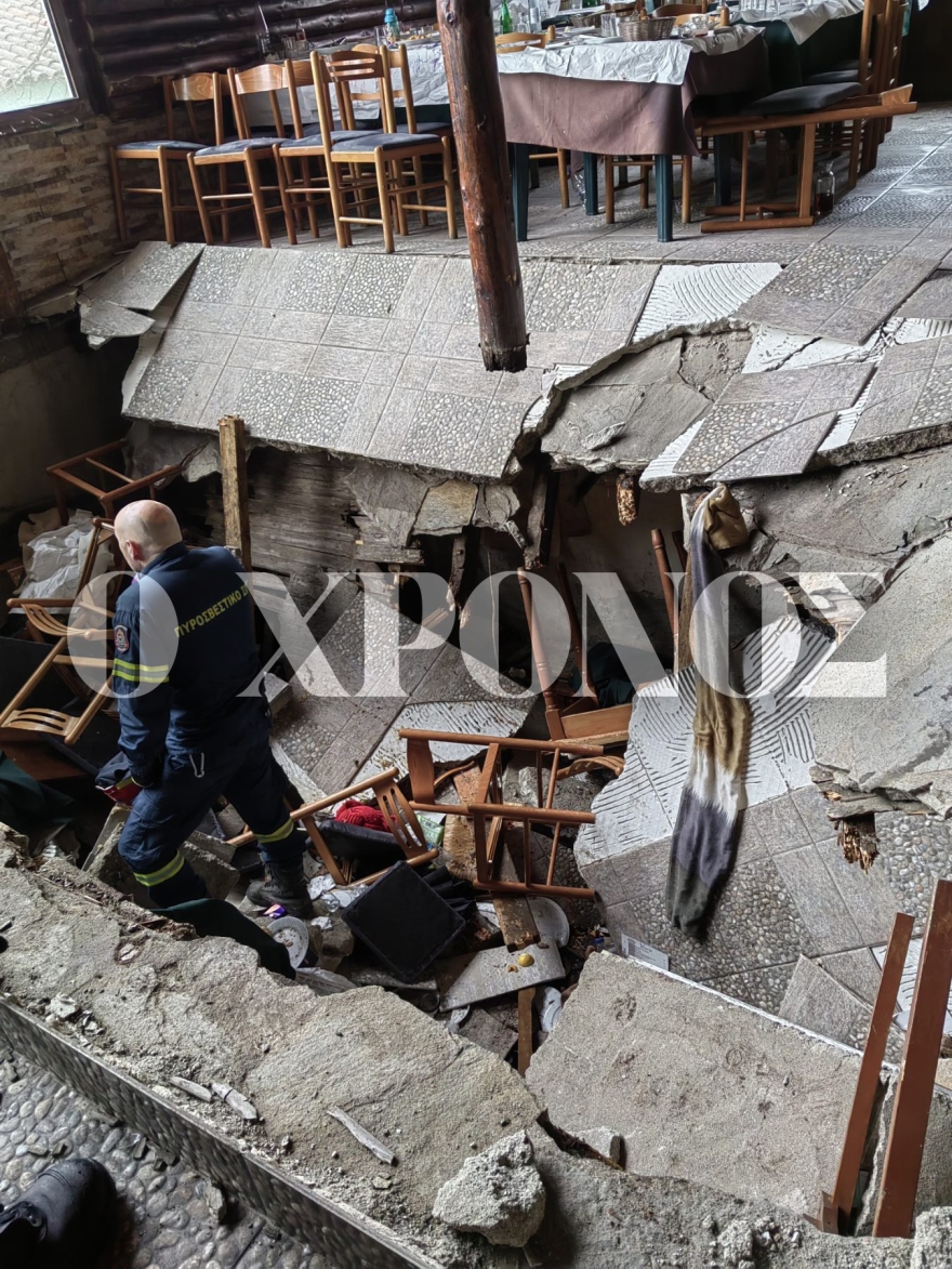 Κατέρρευσε πάτωμα ταβέρνας στην Ροδόπη, οχτώ άτομα στο νοσοκομείο, δείτε φωτογραφίες