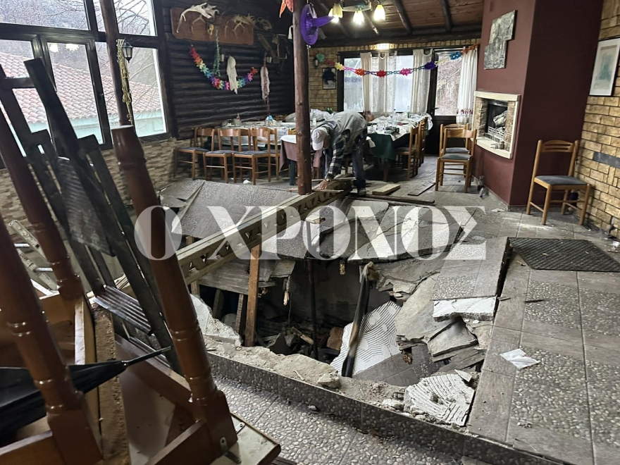 Κατέρρευσε πάτωμα ταβέρνας στην Ροδόπη, οχτώ άτομα στο νοσοκομείο, δείτε φωτογραφίες