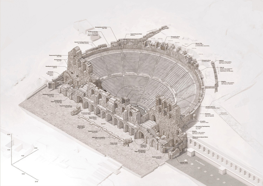 Πώς θα γίνει το Ηρώδειο μετά τις παρεμβάσεις και σε ποια σημεία θα αναστηλωθεί - Δείτε φωτογραφίες