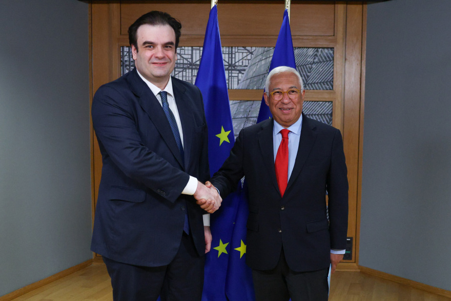 Mε Αντόνιο Κόστα και Ούρσουλα φον ντερ Λάιεν συναντήθηκε ο Πιερρακάκης στις Βρυξέλλες, δείτε βίντεο και φωτογραφίες 