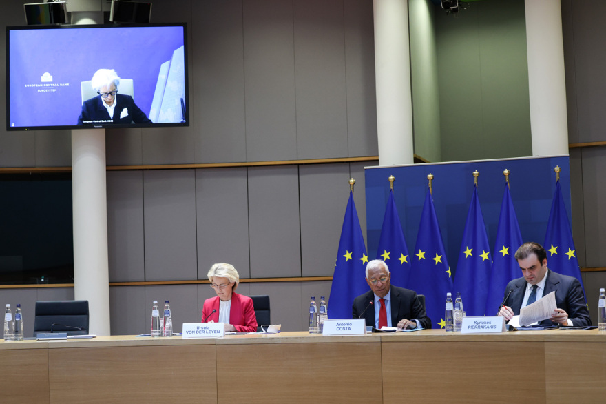 Mε Αντόνιο Κόστα και Ούρσουλα φον ντερ Λάιεν συναντήθηκε ο Πιερρακάκης στις Βρυξέλλες, δείτε βίντεο και φωτογραφίες 