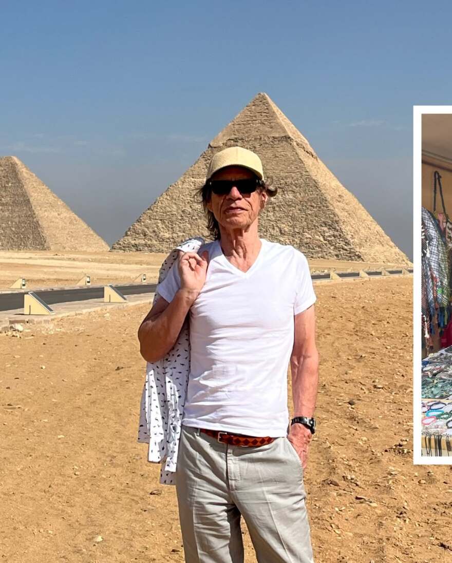 Ο Μικ Τζάγκερ ποζάρει με φόντο τις Πυραμίδες: Περιπλανώμενος στην Αίγυπτο, γράφει
